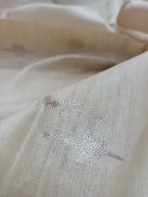 100% Pure Muga Tussar Silk Handloom With Minutely Woven Buttis