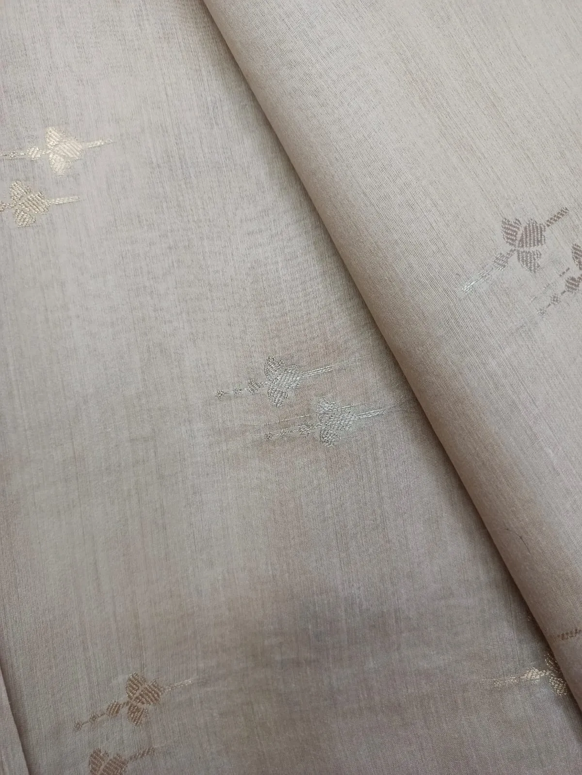 100% Pure Muga Tussar Silk Handloom With Minutely Woven Buttis