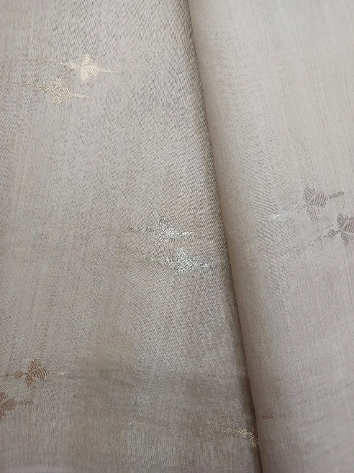 100% Pure Muga Tussar Silk Handloom With Minutely Woven Buttis