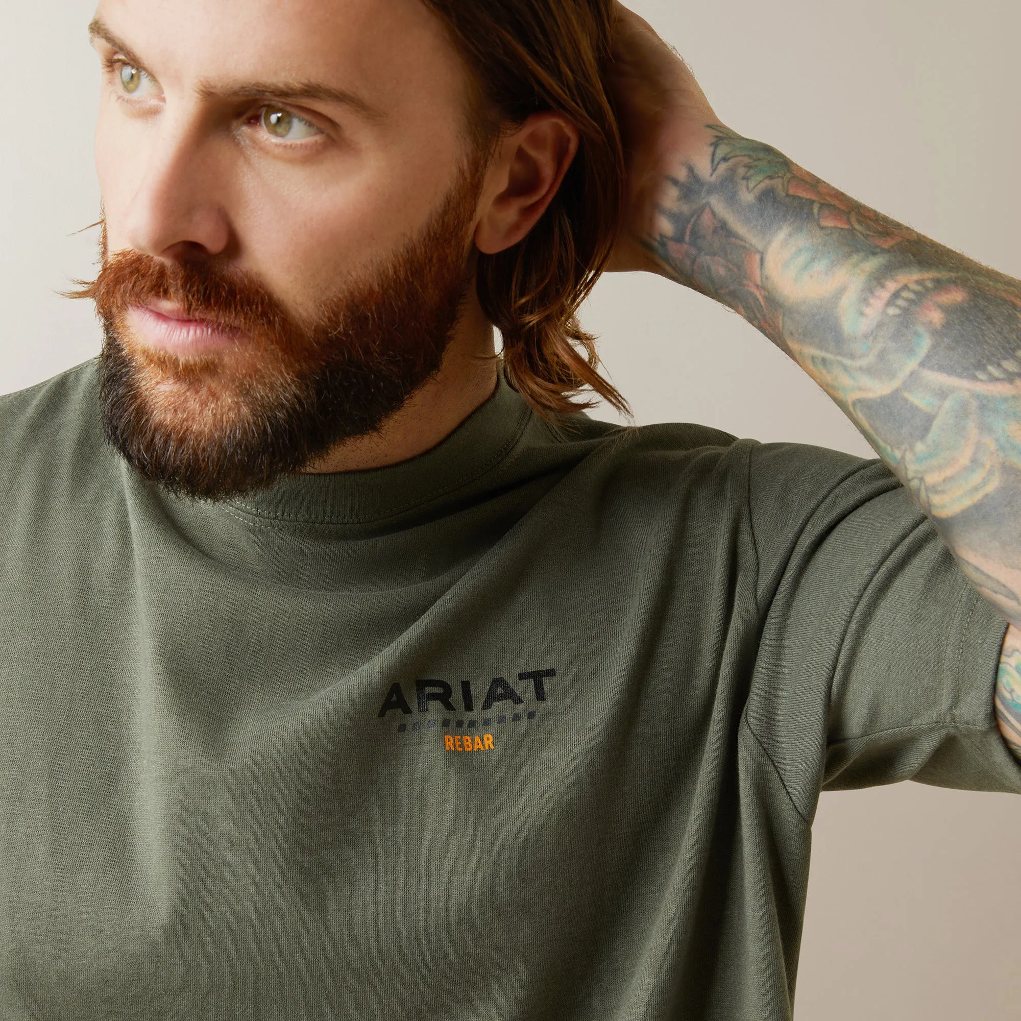 10043488 Ariat Mns Rebar Cotton Strong T-Shirt Beetle Heather