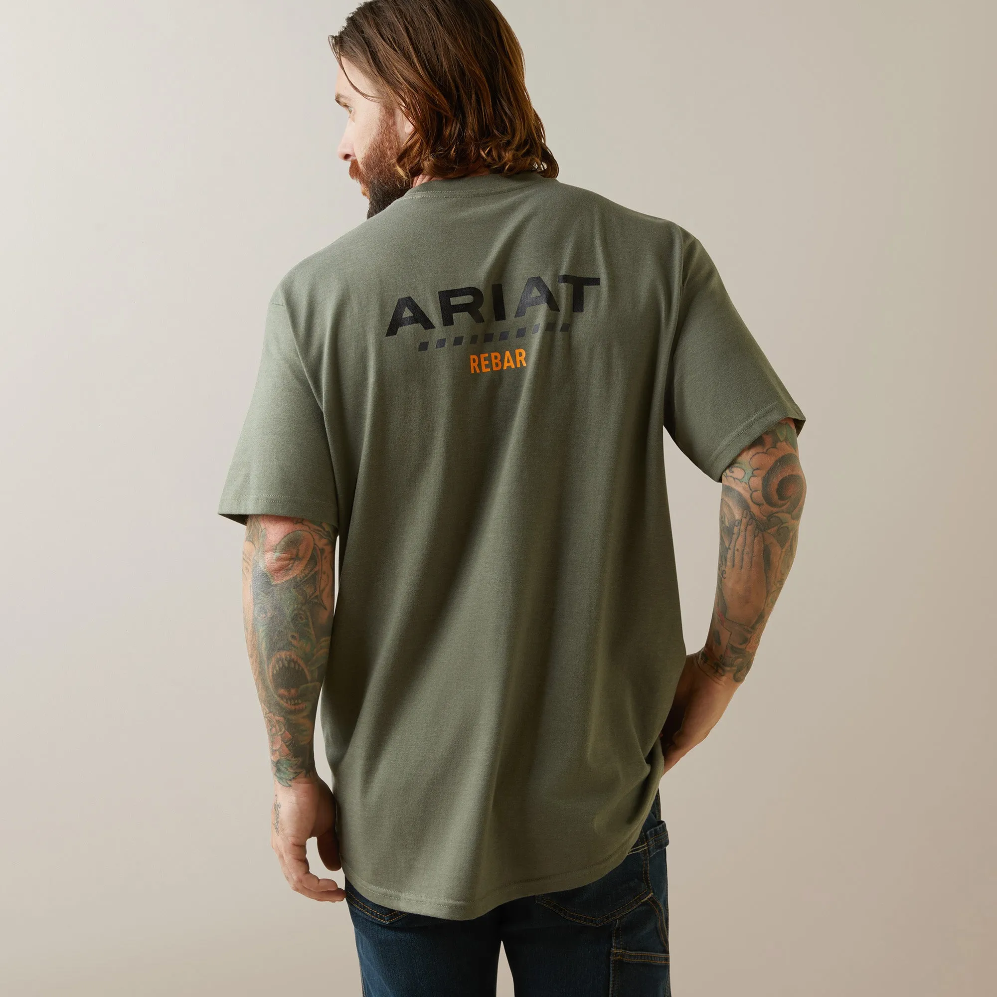 10043488 Ariat Mns Rebar Cotton Strong T-Shirt Beetle Heather