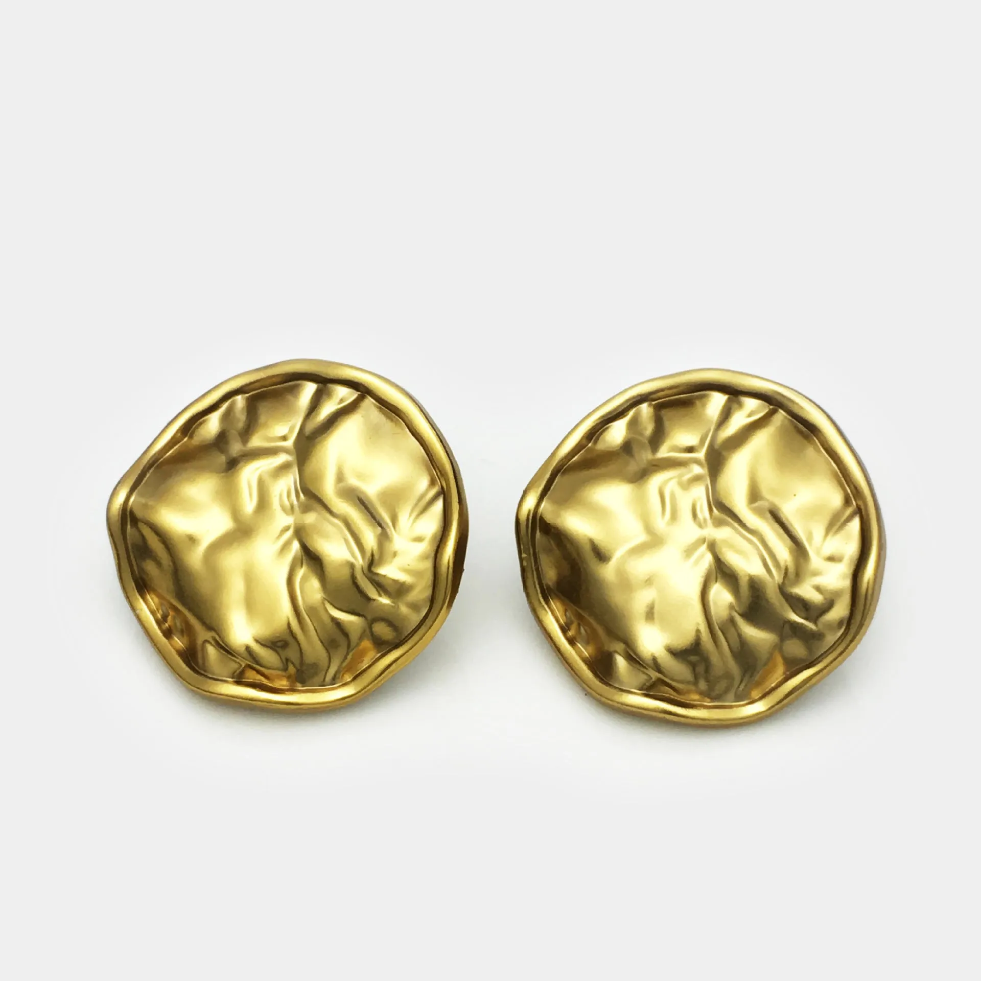 15-32mm Antique Gold Pleated Irregular Metal Buttons for Coats 20pcs