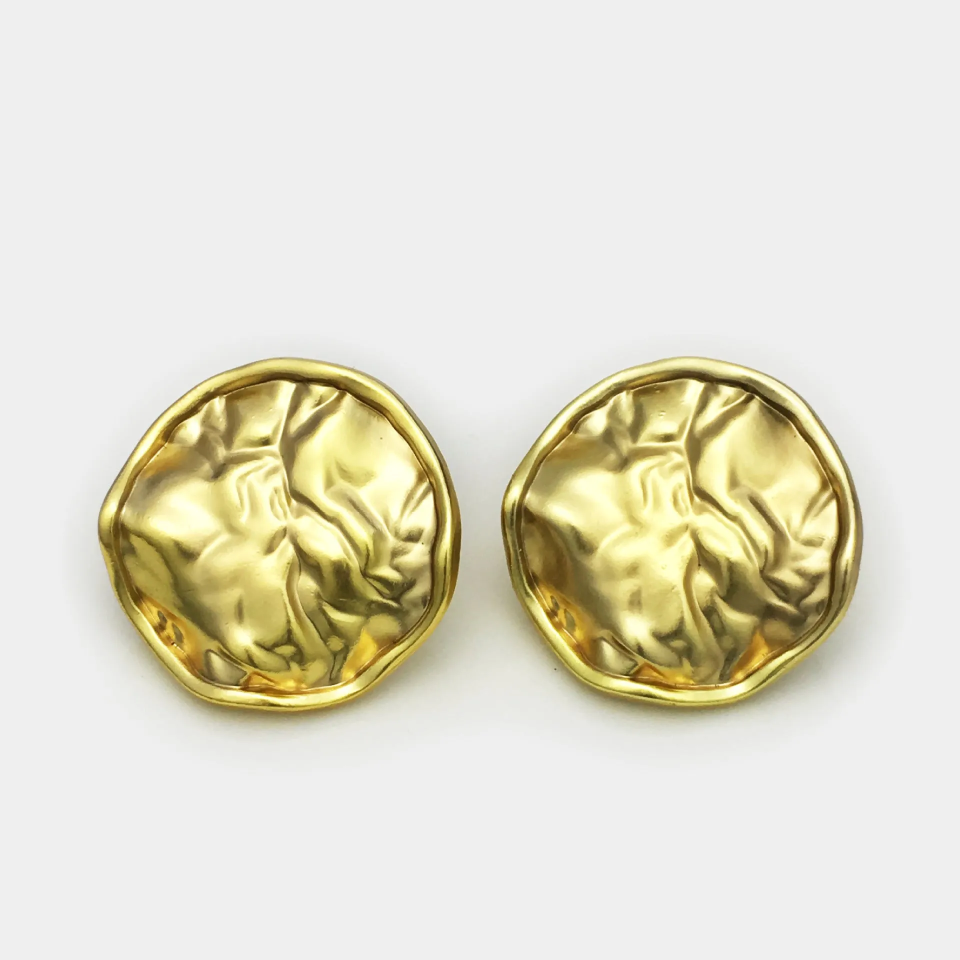15-32mm Antique Gold Pleated Irregular Metal Buttons for Coats 20pcs