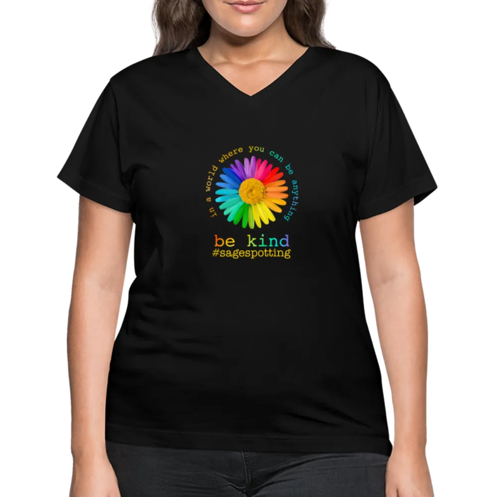 2024 *DAISY BE KIND* Rainbow Party Women's V-Neck T-Shirt