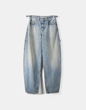 2024 Unisex Baggy carpenter  Jeans Medium blue