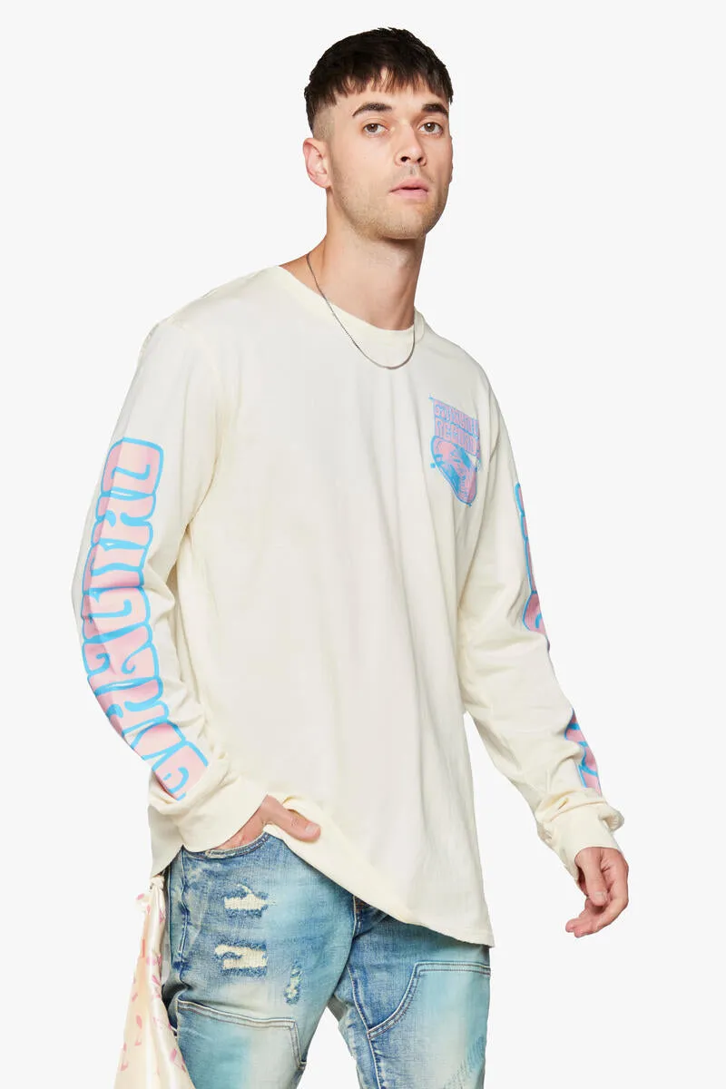 6th NBRHD 6TH RECORDS LONG SLEEVE TEE (CREAM)