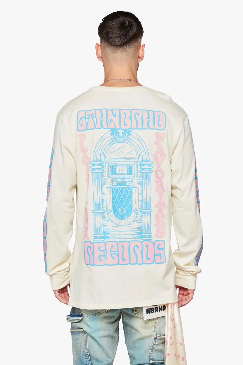 6th NBRHD 6TH RECORDS LONG SLEEVE TEE (CREAM)