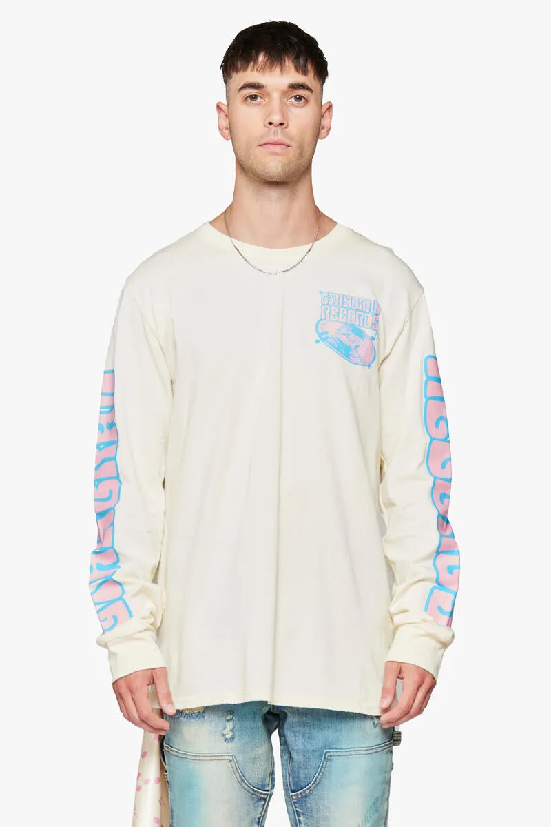 6th NBRHD 6TH RECORDS LONG SLEEVE TEE (CREAM)