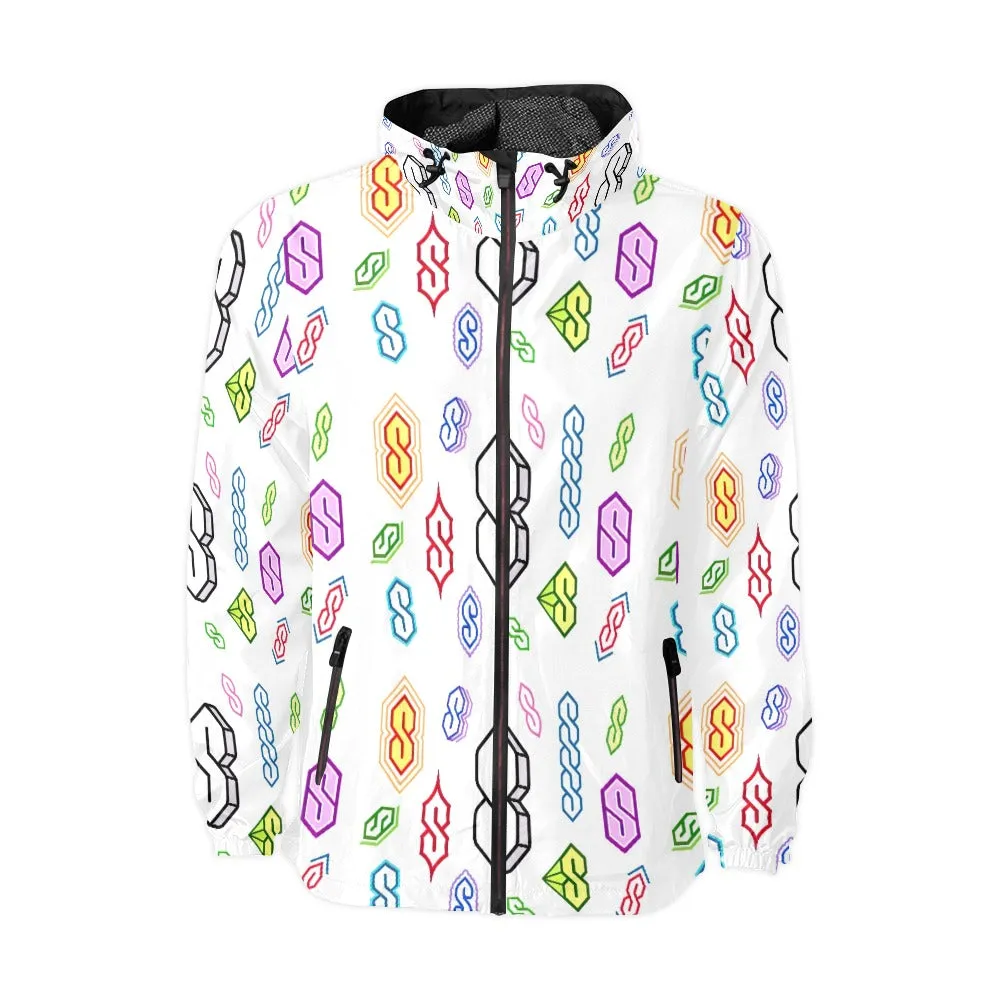 90s Graffiti Super S Unisex All Over Print  Hooded Windbreaker