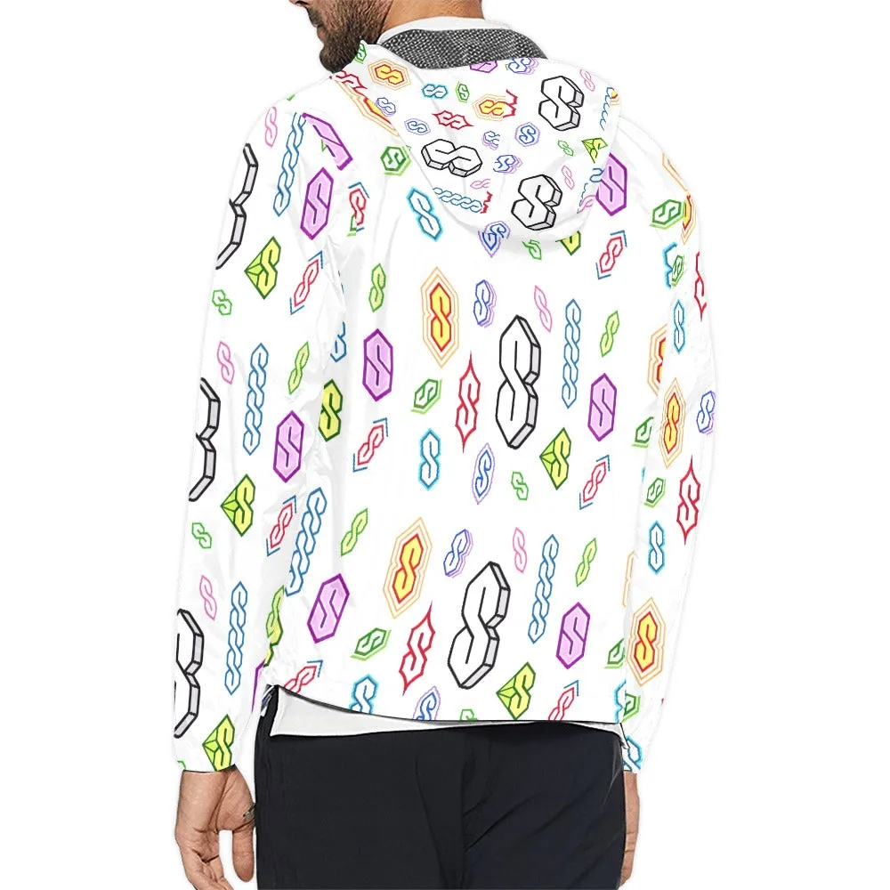 90s Graffiti Super S Unisex All Over Print  Hooded Windbreaker