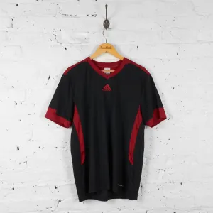 Adidas V Neck Sports T Shirt - Black - L