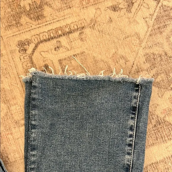 AG Farrah Boot Crop Jeans Raw Hem High Rise Fadded Wash Jeans Size 28