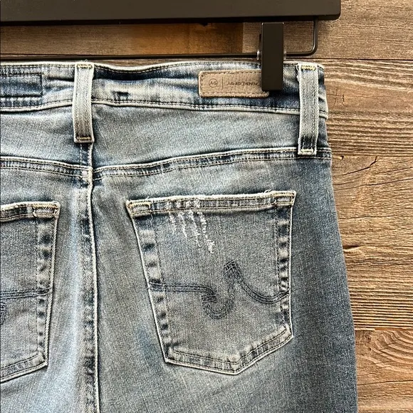 AG Farrah Boot Crop Jeans Raw Hem High Rise Fadded Wash Jeans Size 28