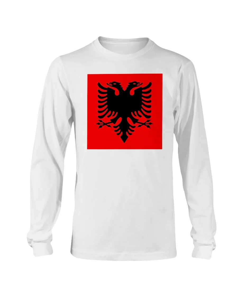 Albania Flag Gildan Long Sleeve T-Shirt
