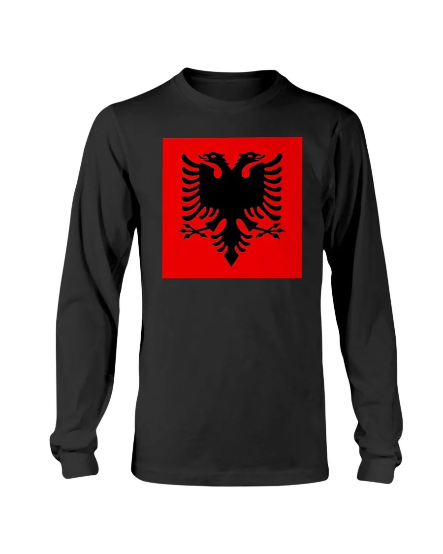 Albania Flag Gildan Long Sleeve T-Shirt