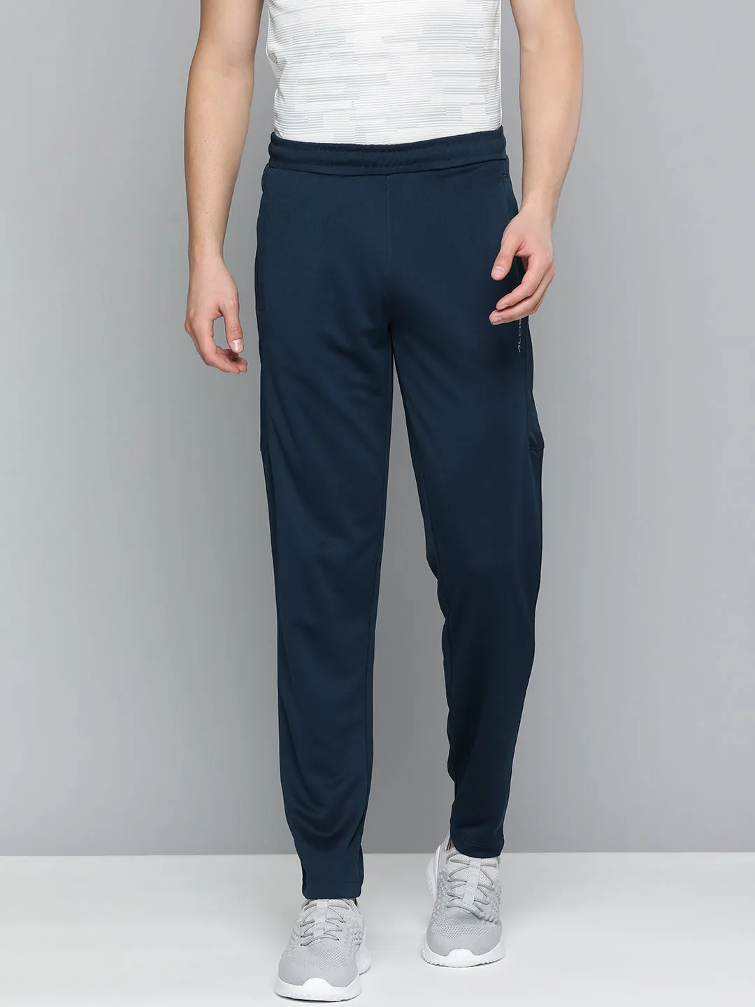 Alcis Men Navy Blue Solid Slim Fit Track Pants
