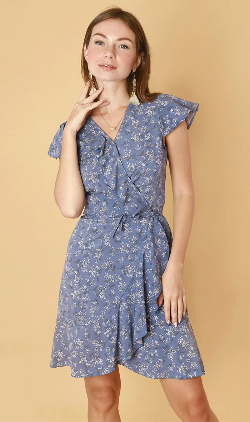 AMBROSIA Wraparound Dress (Blue Iris)