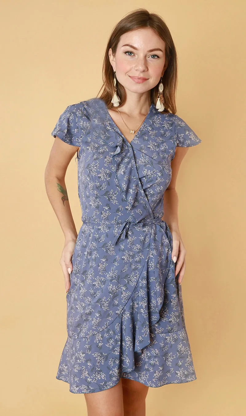 AMBROSIA Wraparound Dress (Blue Iris)