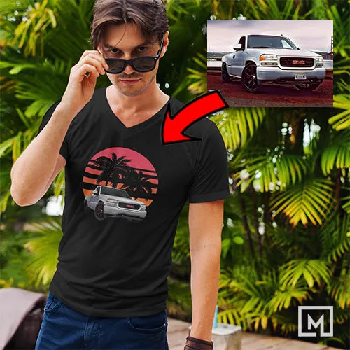 American Cars | Custom Print for Men | V-Neck T-shirt