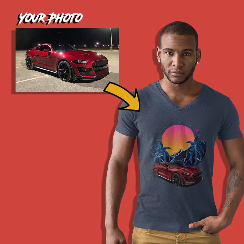 American Cars | Custom Print for Men | V-Neck T-shirt