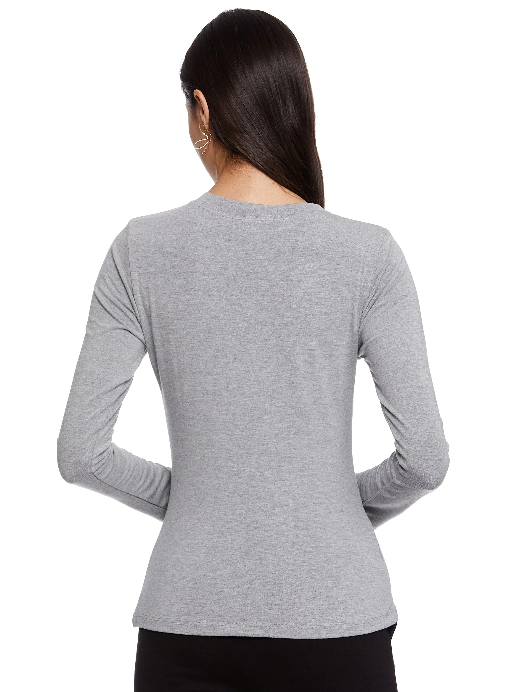 Ana Long Sleeves Skin Tee (Heather Grey)