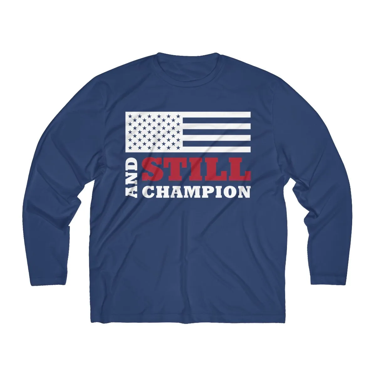 And Still Champion flag men's long-sleeve stay-dry tee