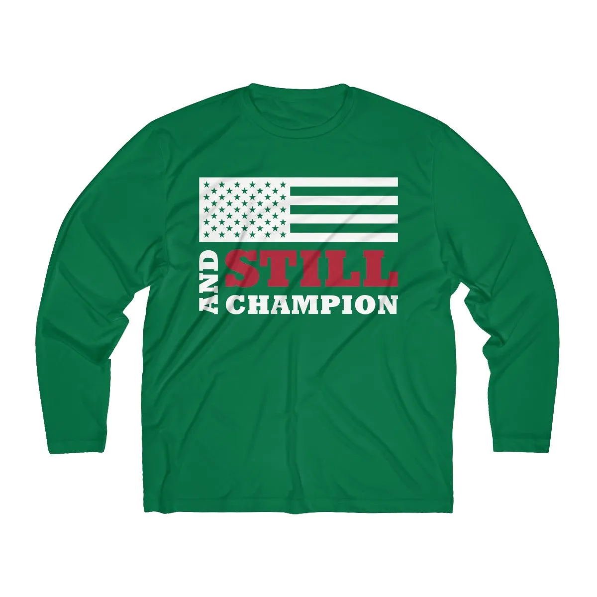 And Still Champion flag men's long-sleeve stay-dry tee