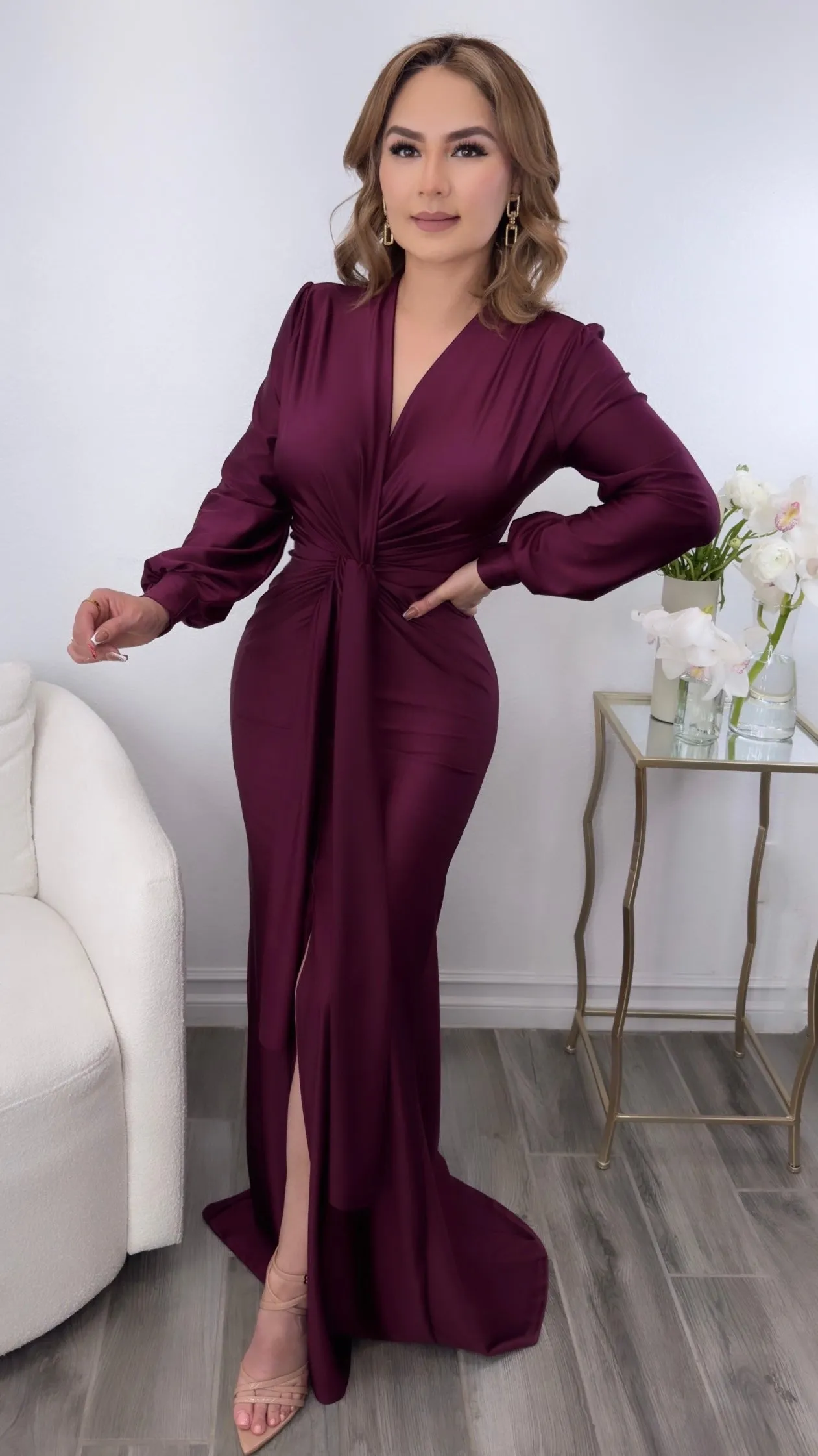 ANGELA PLUM DRESS