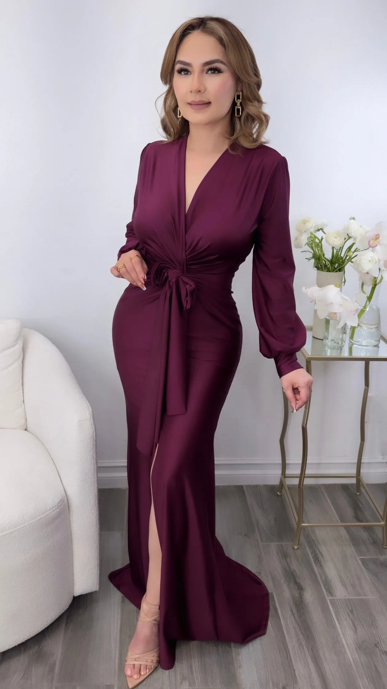 ANGELA PLUM DRESS