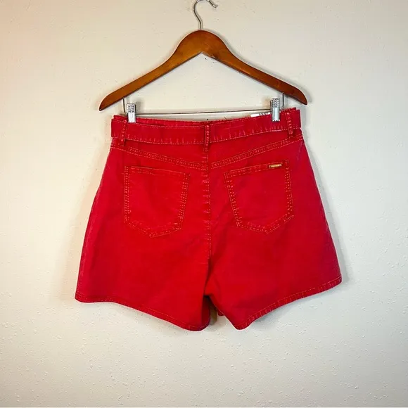 Anne Klein Jeans Women’s Pleated Belted Red Shorts/Sz:12/NWT