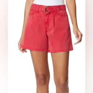 Anne Klein Jeans Women’s Pleated Belted Red Shorts/Sz:12/NWT