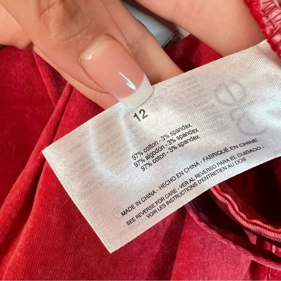 Anne Klein Jeans Women’s Pleated Belted Red Shorts/Sz:12/NWT