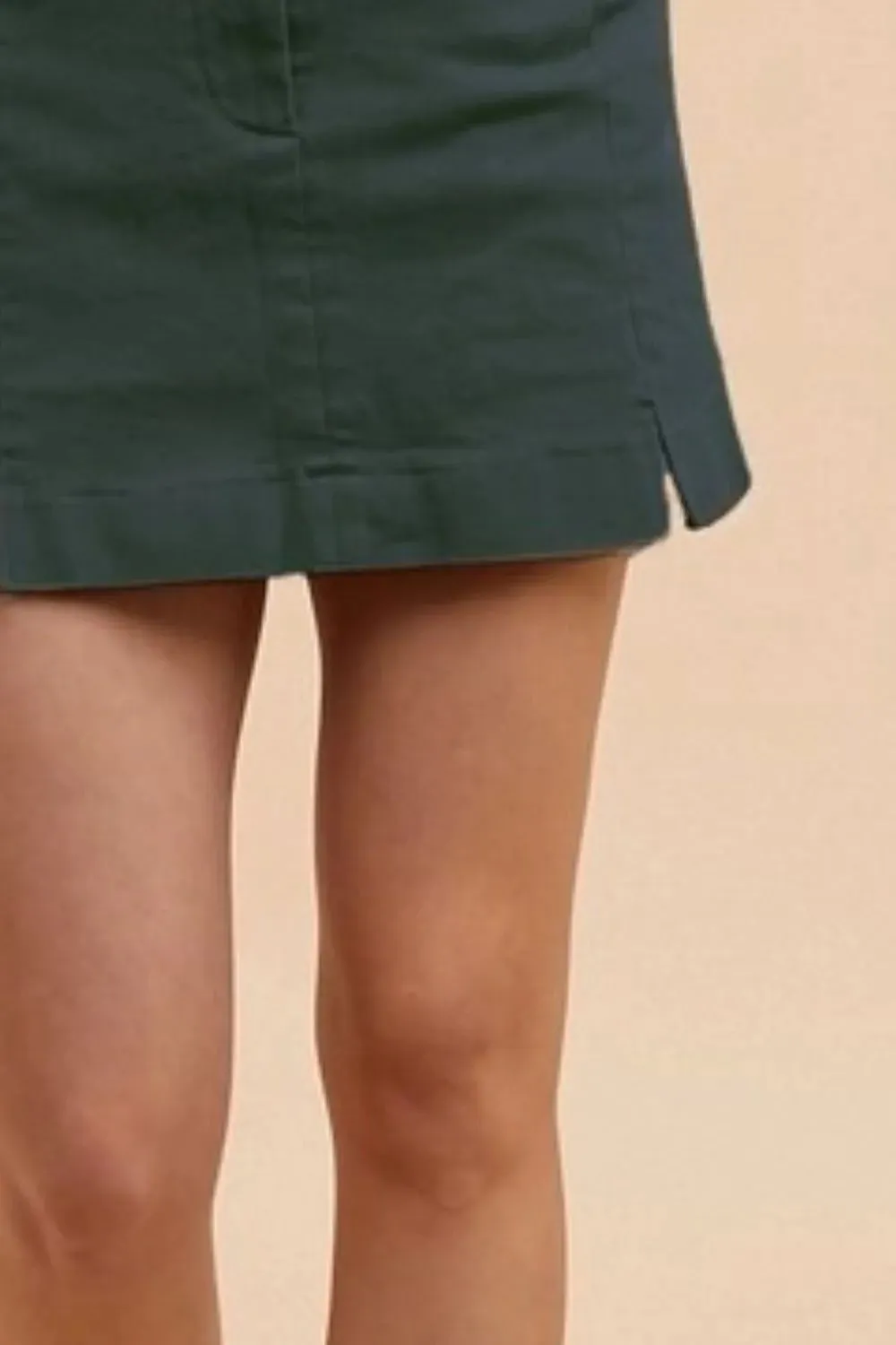Annie Wear Comfort Stretch Cotton Slit Detailed Mini Skirt
