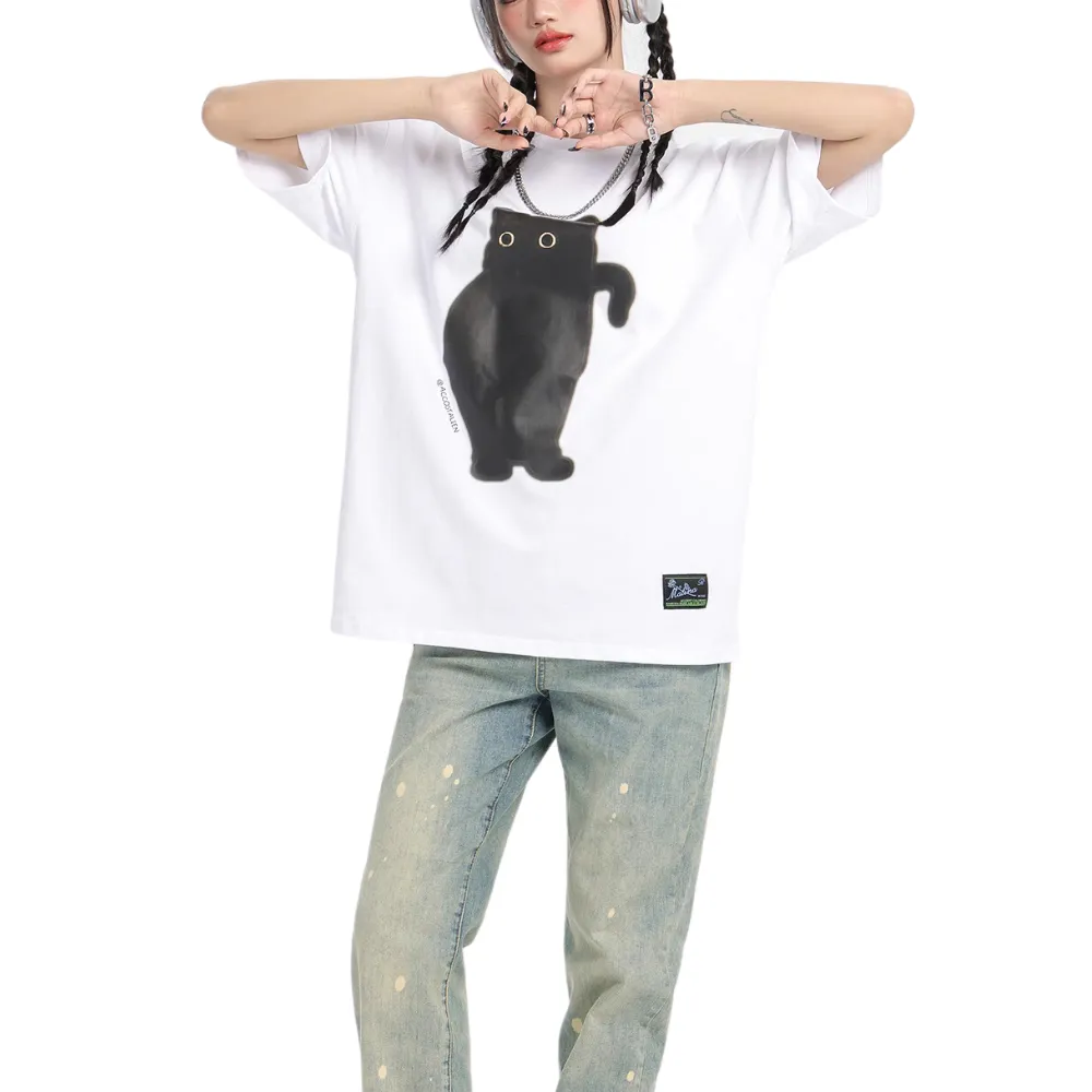 Apathy Little Black Cat T-shirt