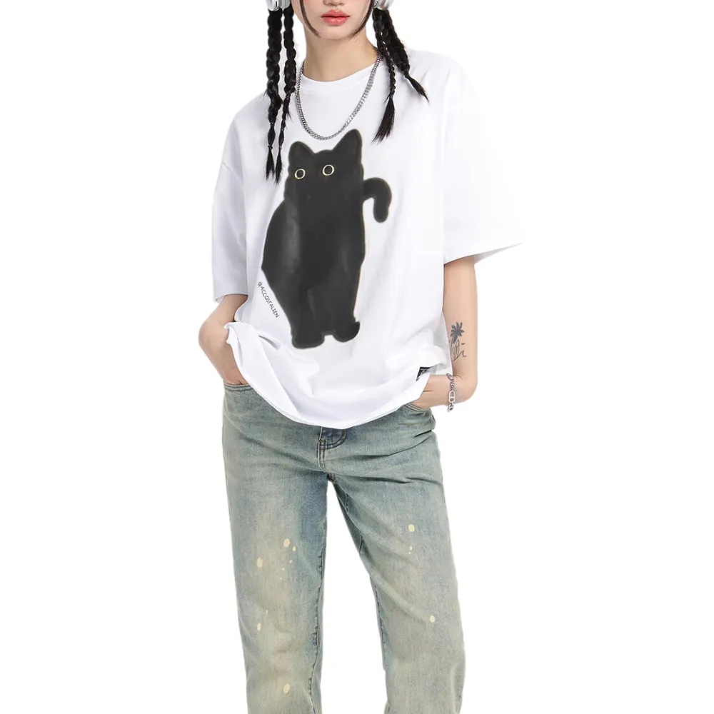 Apathy Little Black Cat T-shirt