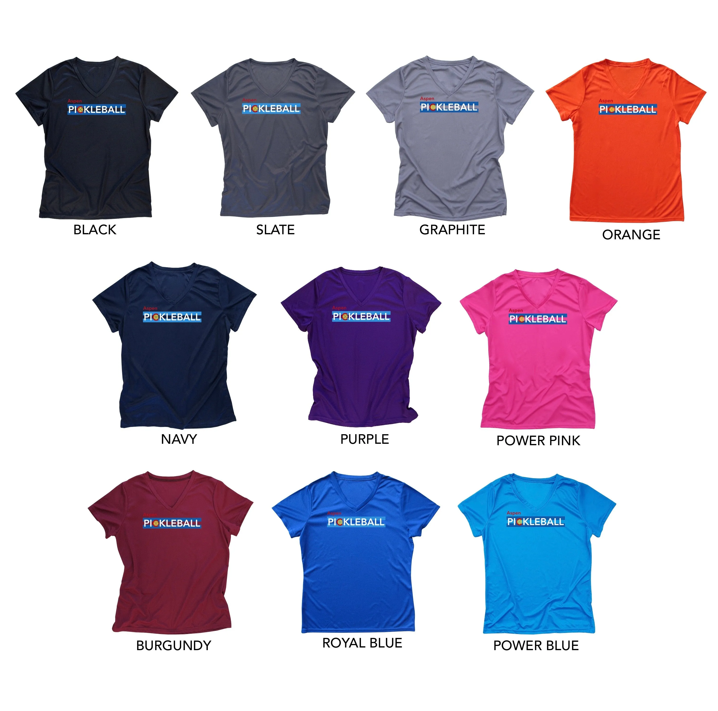 Aspen Colorado Flag Pickleball Ladies Performance T-Shirt