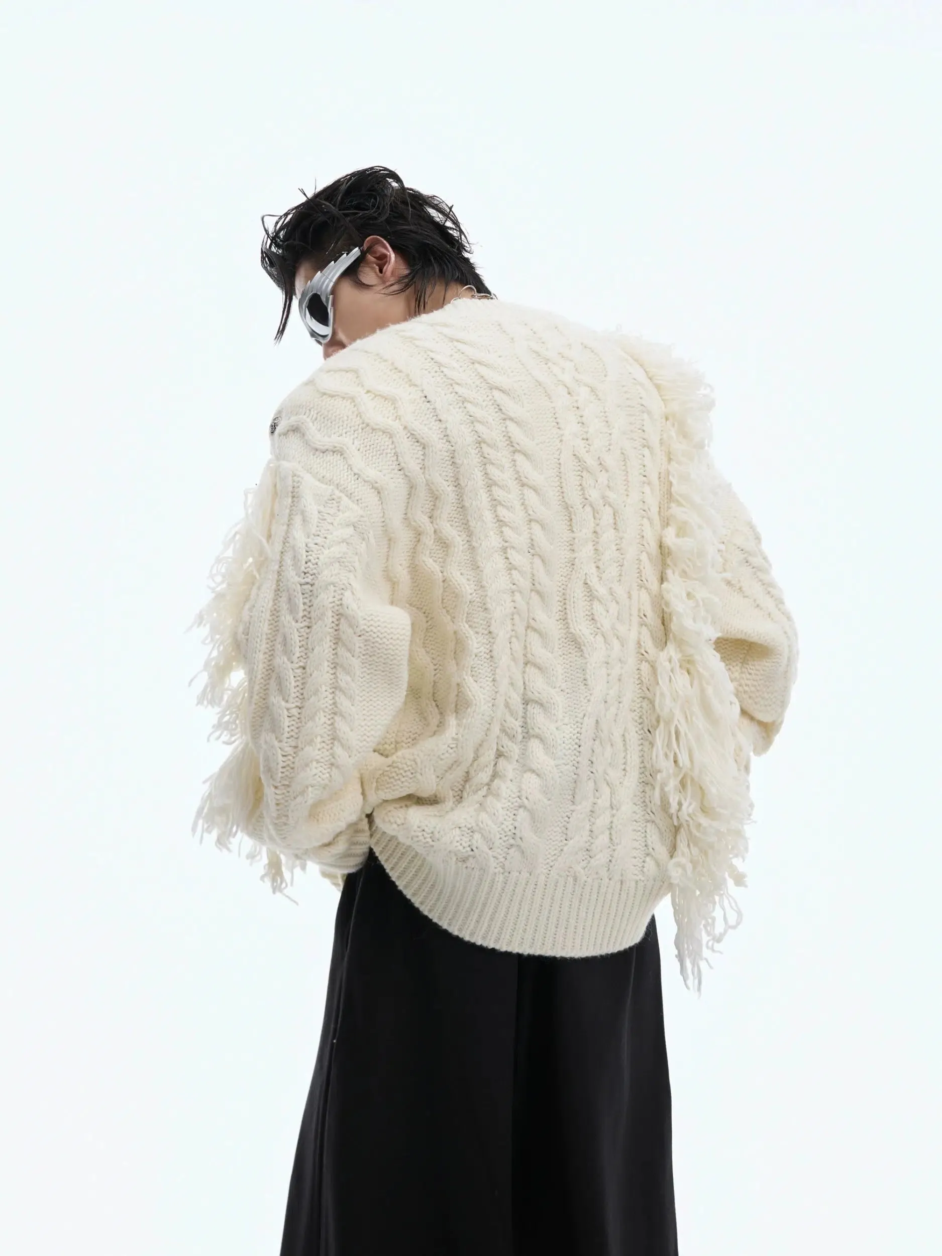 Asymmetric Cable Knit Sweater