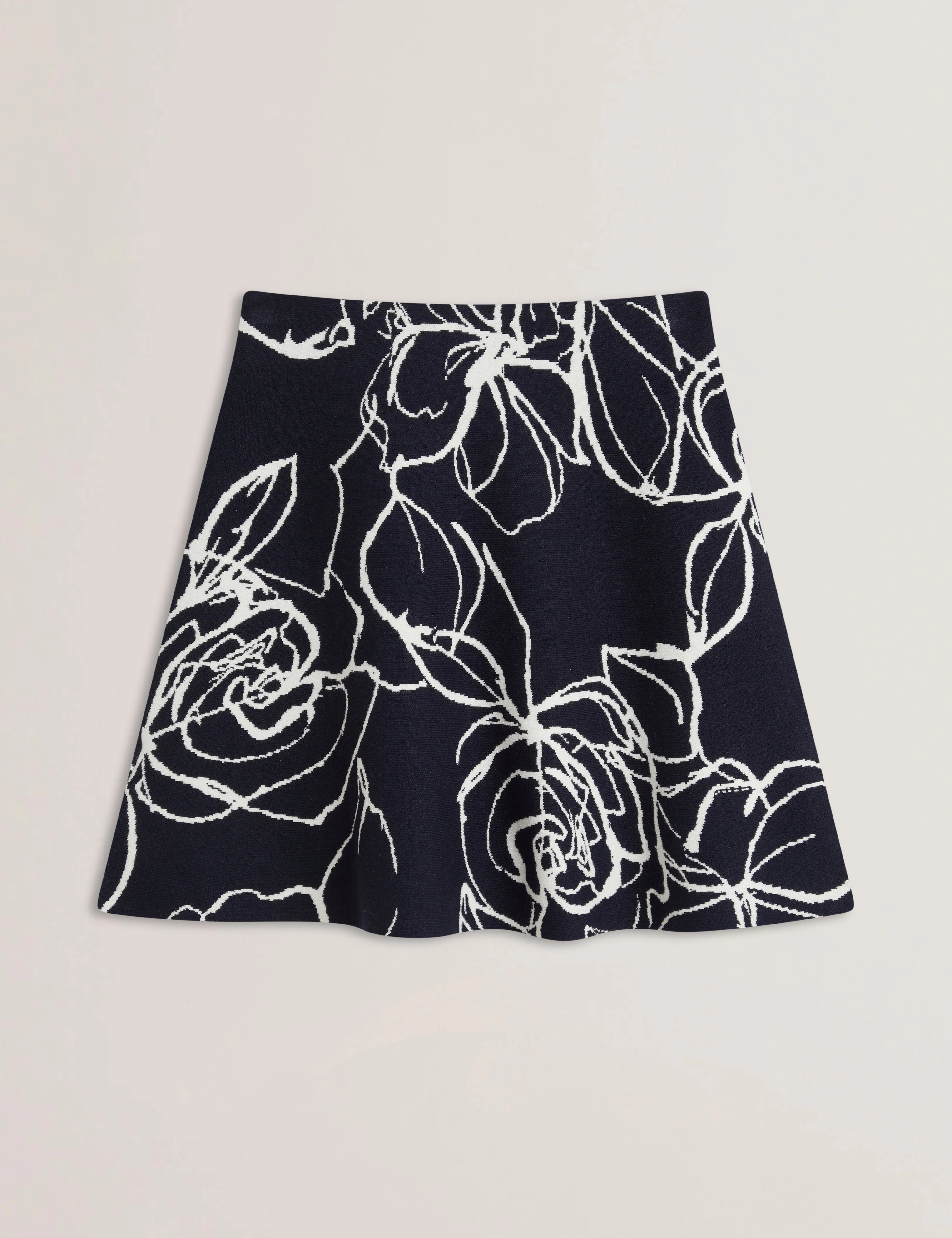 Aurbrry Jacquard Knit Mini Skirt Navy