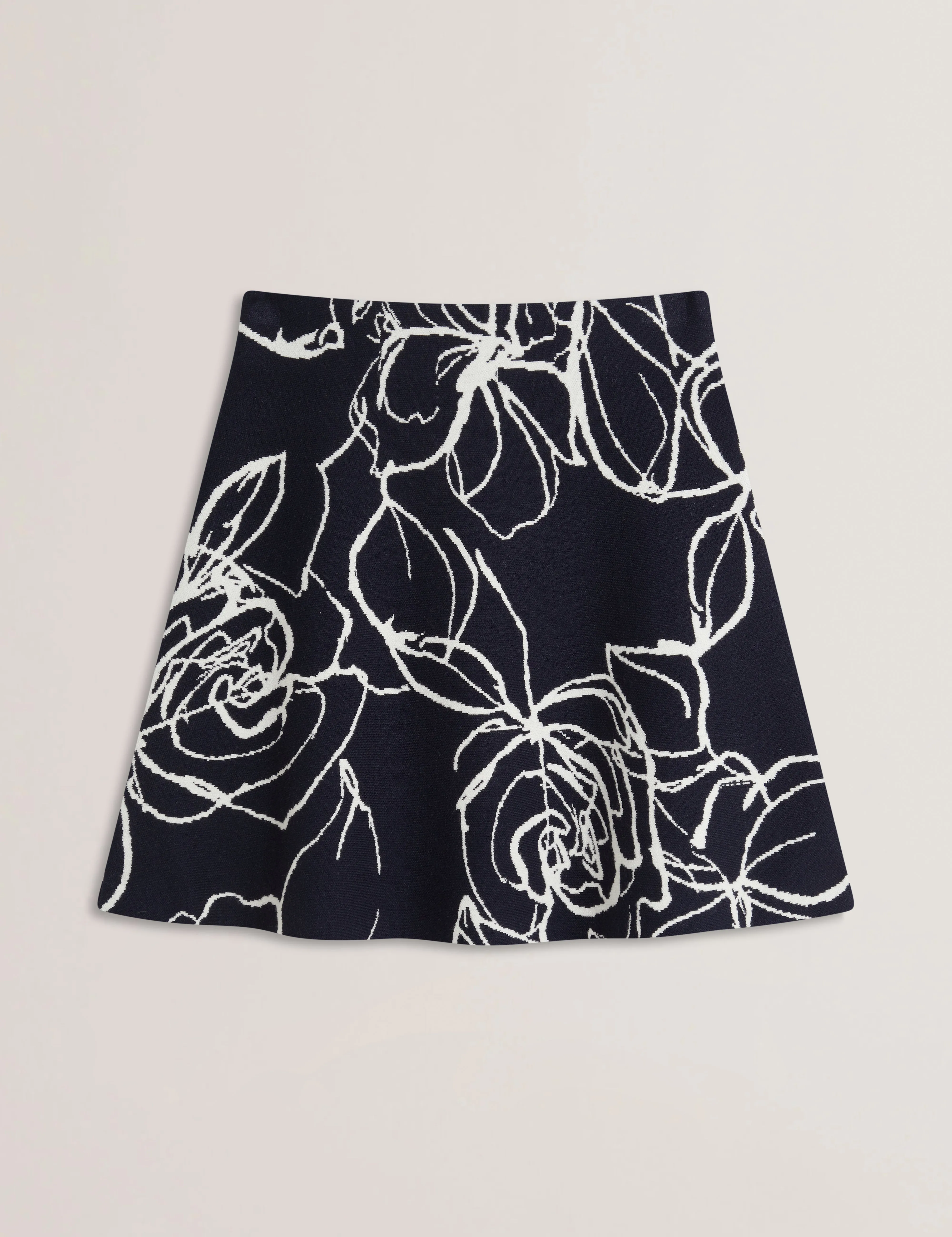Aurbrry Jacquard Knit Mini Skirt Navy