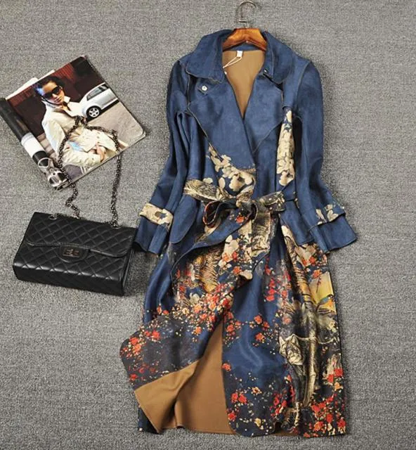 autumn and winter suede Trench Coat
