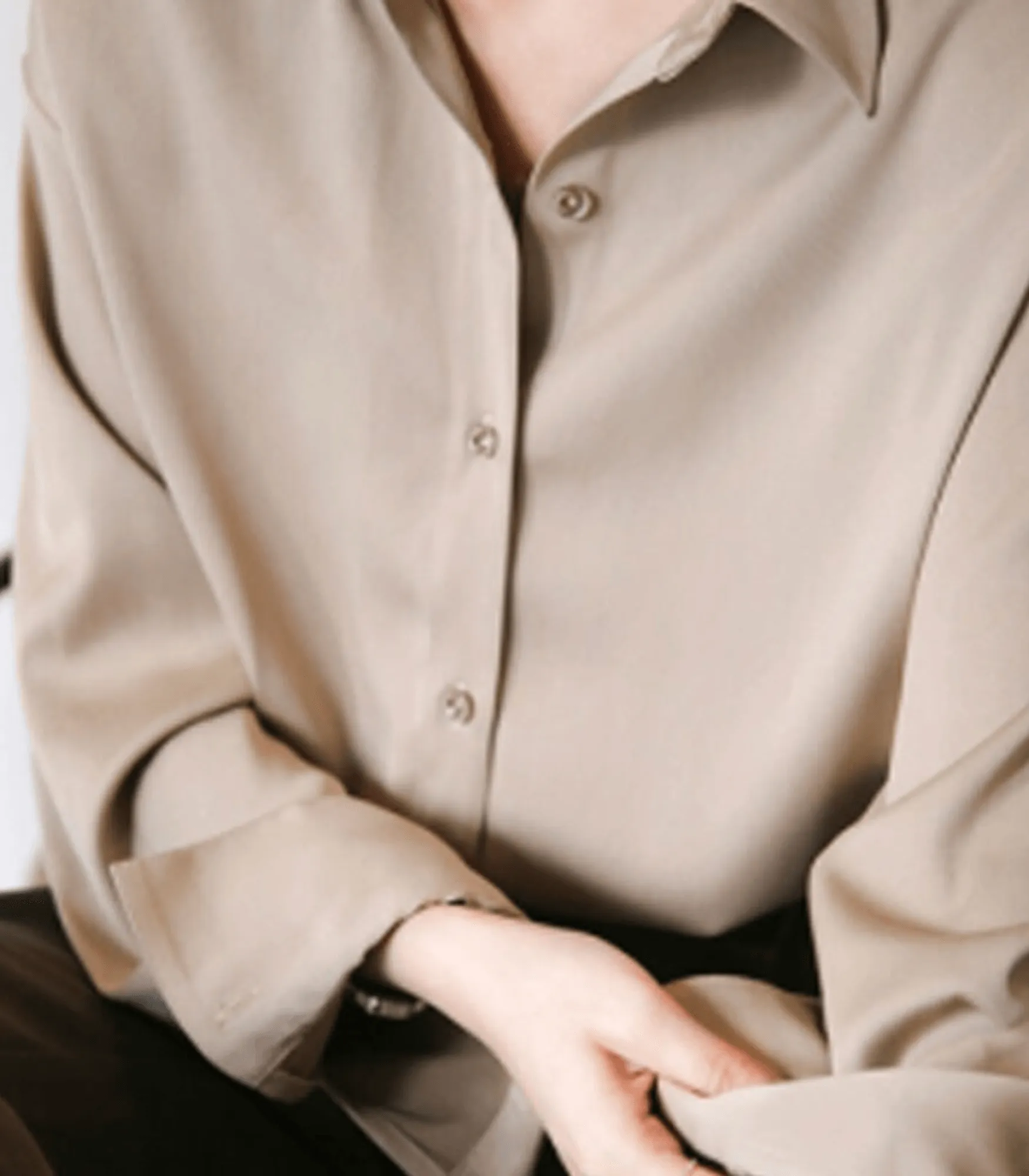 Avencea Buttoned Satin Silk Blouse