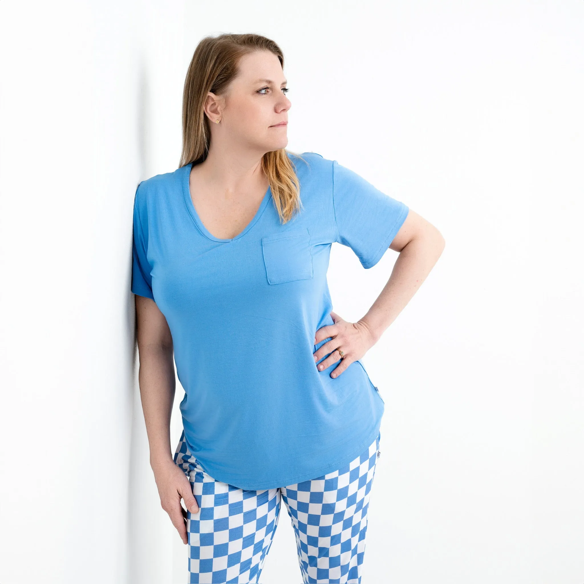 Azure Short Sleeve V-Neck