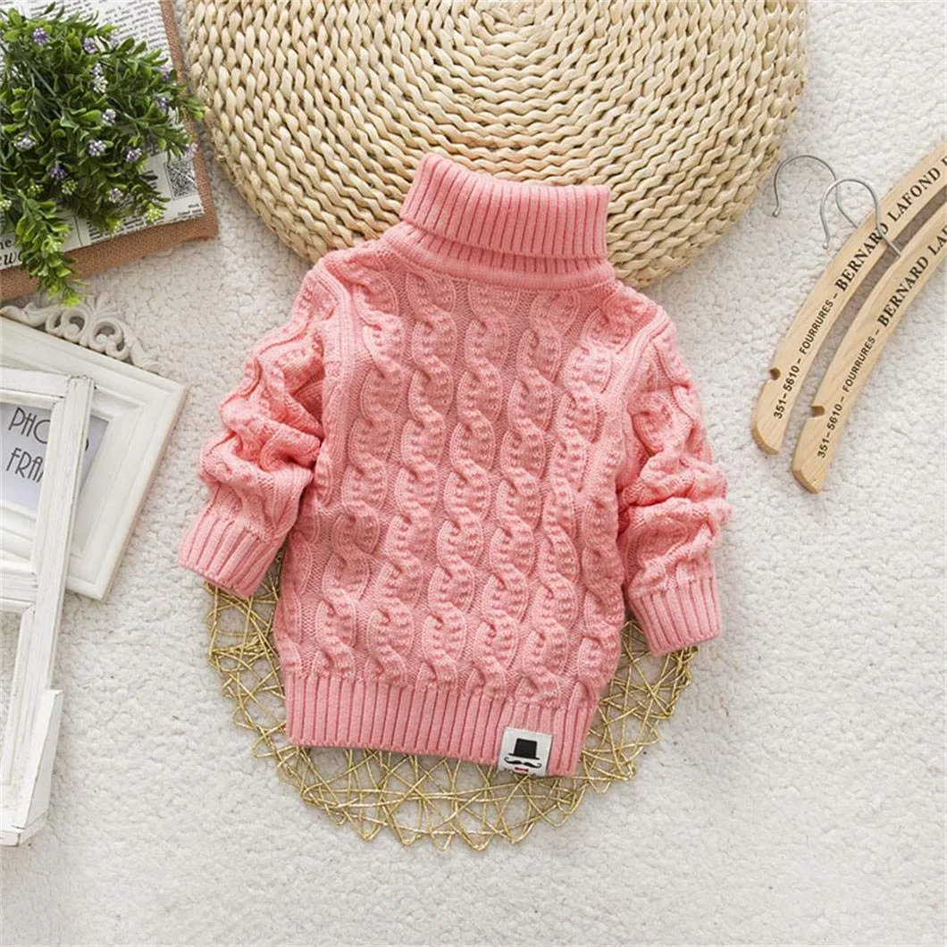 Baby’s Cable Knit Turtleneck Sweater