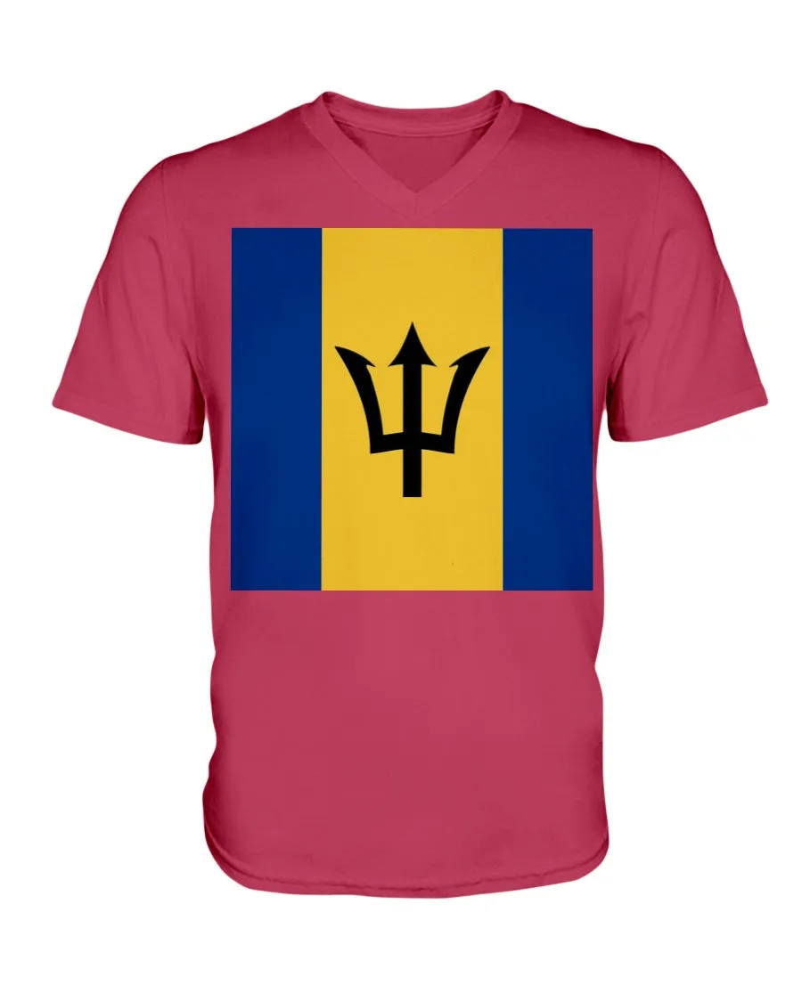 Barbados Flag  V-Neck T-Shirt
