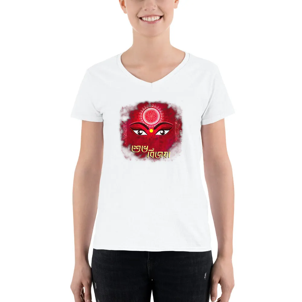 Bengali Lightweight V-Neck T-Shirt - Shubho Bijoya