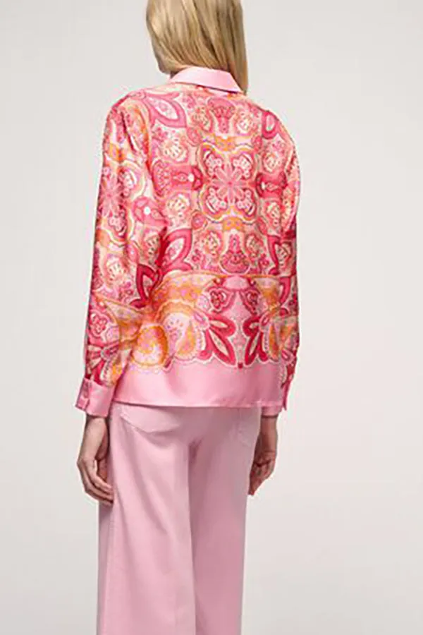 BERGAMOTTO SILK PAISLY PRINT BLOUSE