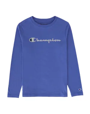 Big Kids’ Script Logo Long-Sleeve T-Shirt