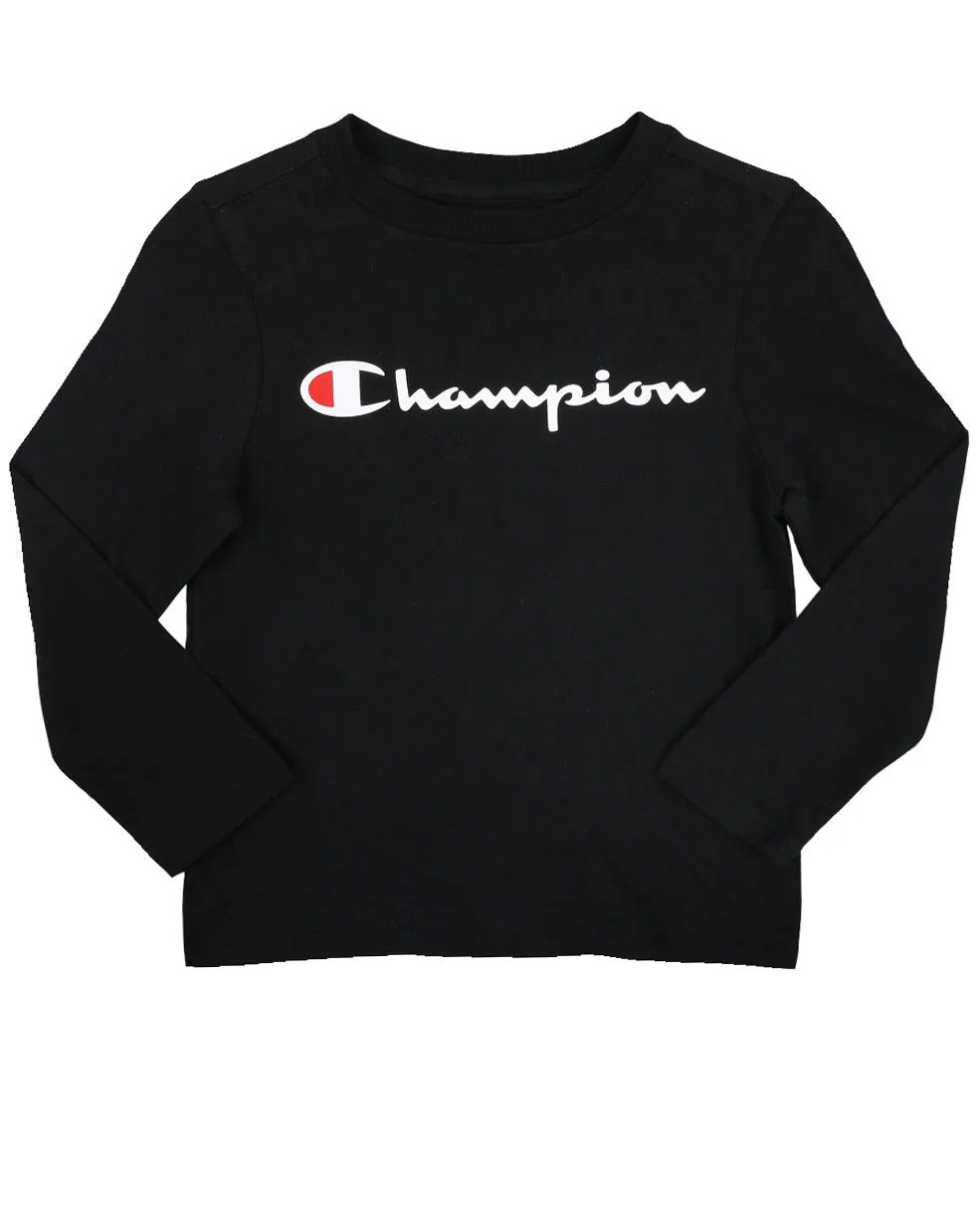 Big Kids’ Script Logo Long-Sleeve T-Shirt
