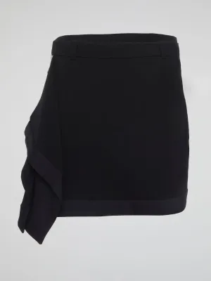 Black Asymmetrical Mini Skirt