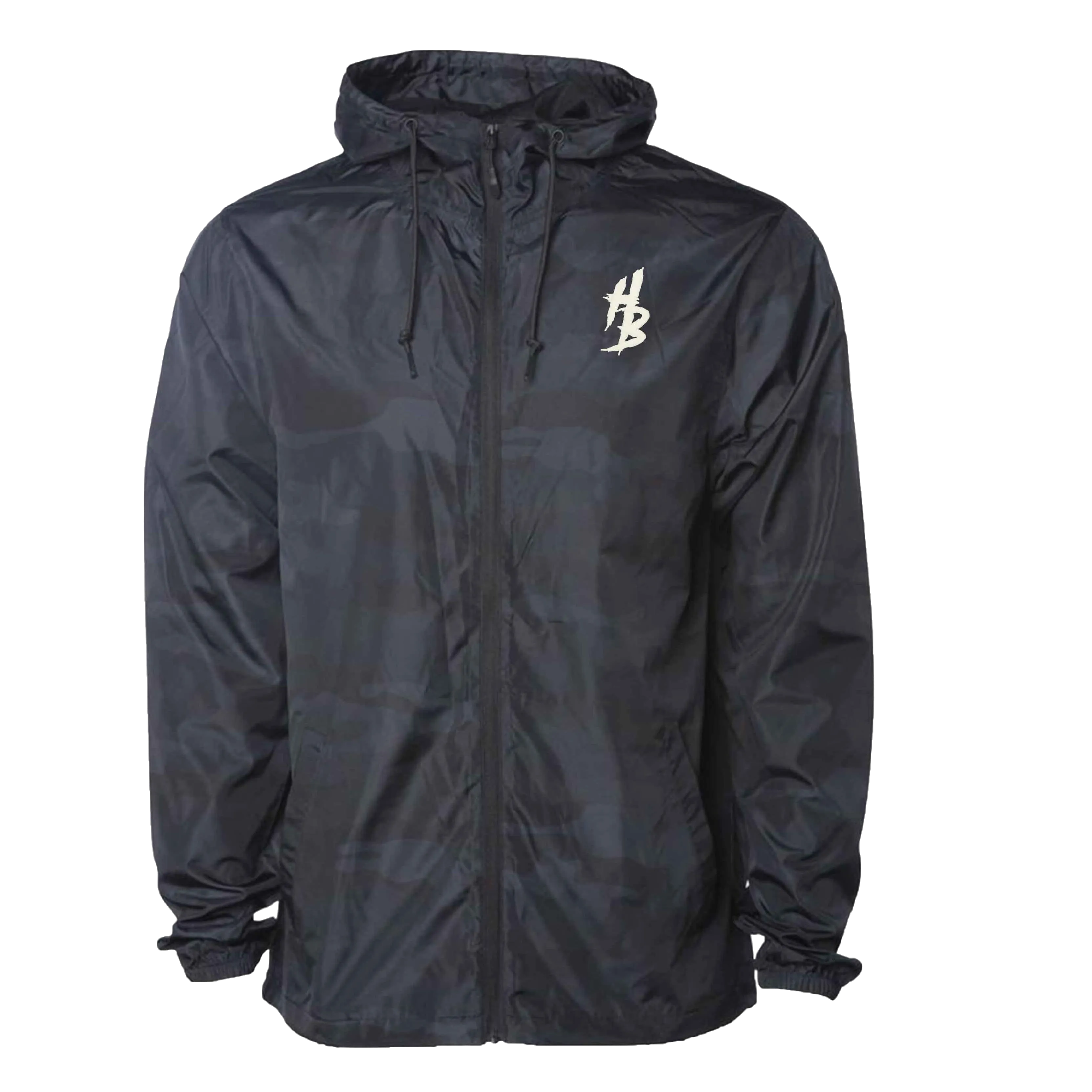 Black Camo Lightweight Windbreaker